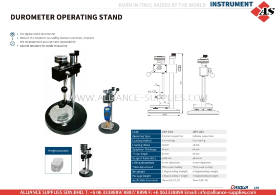 DASQUA Durometer Operating Stand