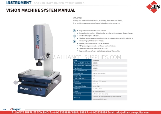 DASQUA Vision Machine System Manual