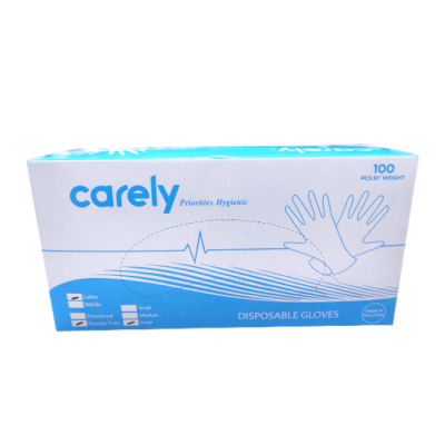 100pcs Rubber / Latex Disposable Hand Glove Powder Free