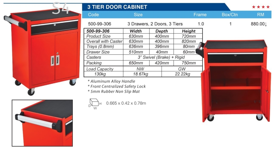 3 TIER DOOR CABINET