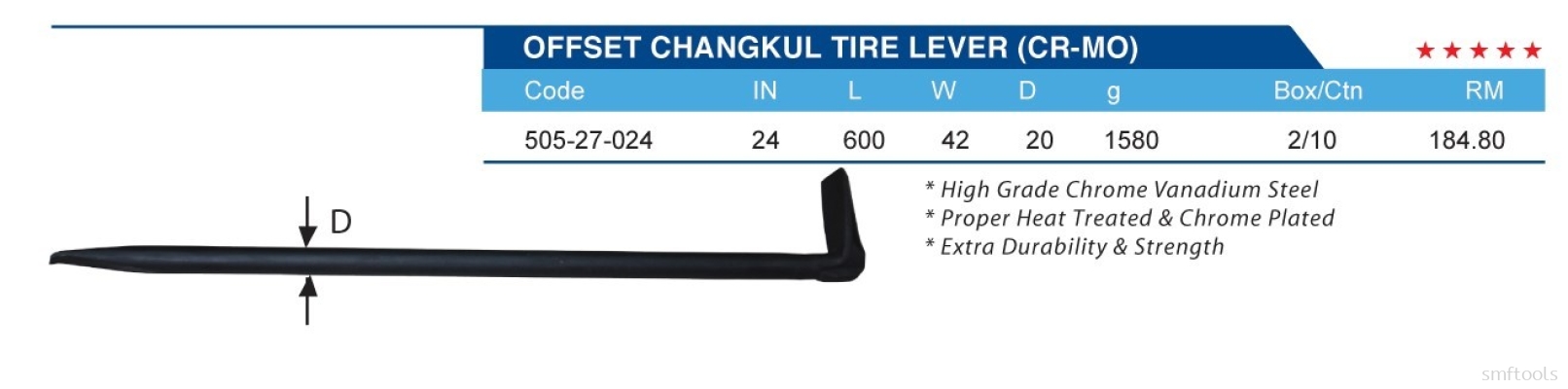 OFFSET CHANGKUL TIRE LEVER (CR-MO)