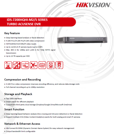 HIKVISION 4MP 16channel DVR DS-7216HQHI-M2/S
