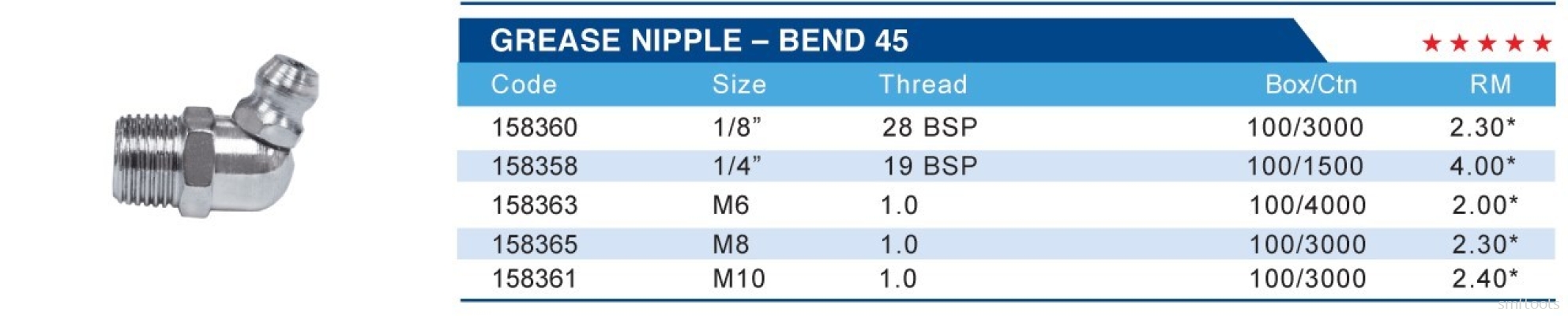 GREASE NIPPLE-BEND 45