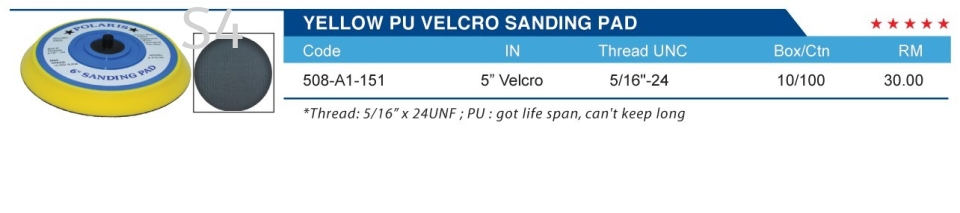 YELLOW PU VELCRO SANDING PAD