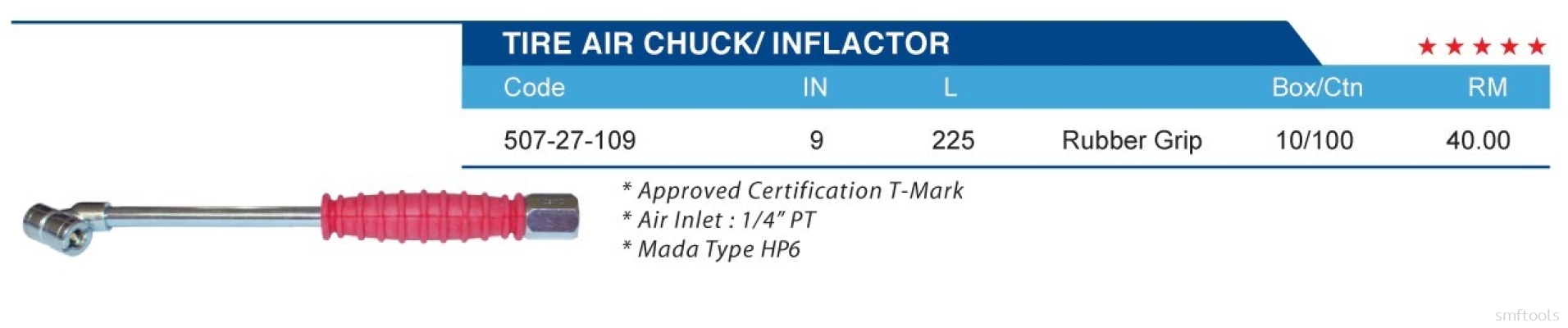 TIRE AIR CHUCK/ INFLACTOR