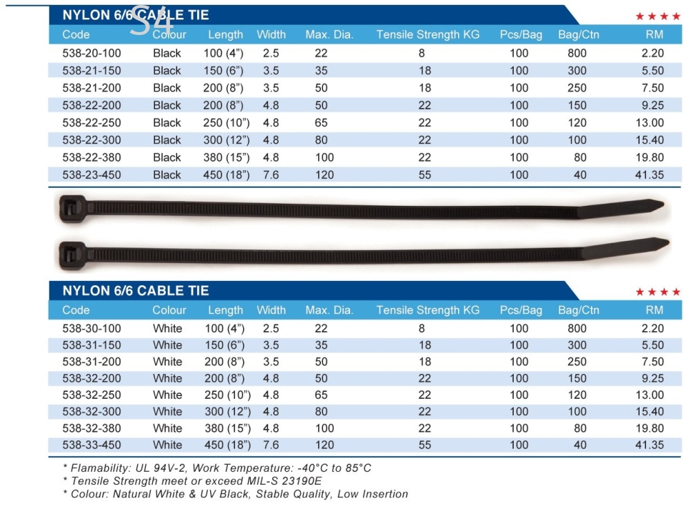 NYLON 6/6 CABLE TIE