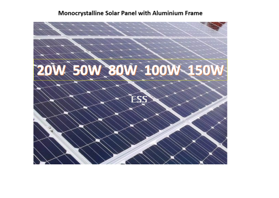 Monocrystalline Solar Panel 20W 50W 80W 100W 150W