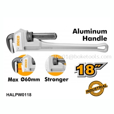 INGCO HALPW0118 Aluminum Handle Pipe Wrench