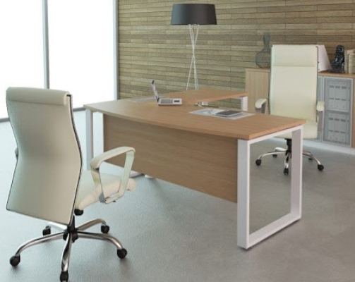 L shape executive table with square leg