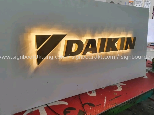 daikin 3d stainless steel gold mirror box up backlit lettering signage signboard at puchong kuala lumpur