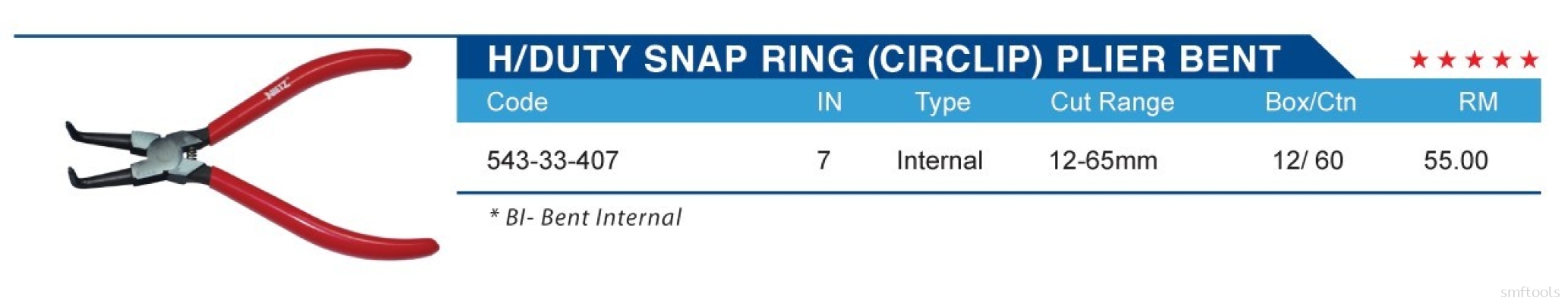 H/DUTY SNAP RING (CIRCLIP) PLIER BENT