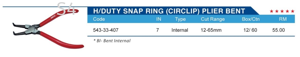 H/DUTY SNAP RING (CIRCLIP) PLIER BENT