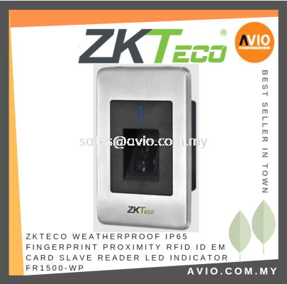 ZKTeco IP65 Outdoor Weatherproof BioID Fingerprint Reader Sensor Flush Mounted RS-485 Stainless Steel Buzzer FR1500-WP