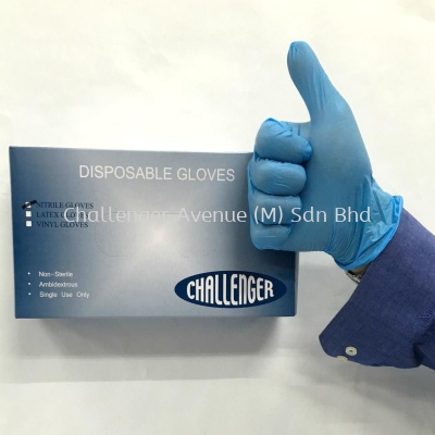 Challenger Disposable Blue Nitrile Glove