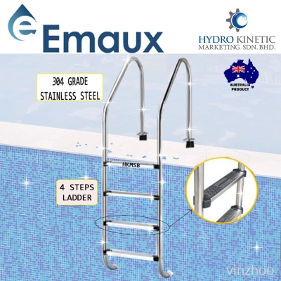 EMAUX NSF415-S STAINLESS STEEL GRADE 304 4 STEPS SWIMMING POOL LADDER -PARALLEL/FUTURISTIC TYPE #304