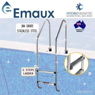 EMAUX NSF215-S STAINLESS STEEL GRADE 304 2 STEPS SWIMMING POOL LADDER -PARALLEL/FUTURISTIC TYPE #304