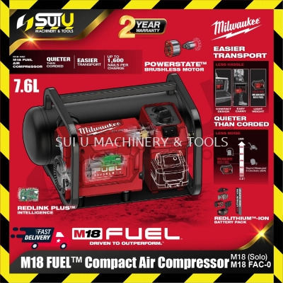 [SOLO] MILWAUKEE M18 FAC-0 FUEL™ 7.6L Compact Air Compressor (WITHOUT BATTERY & CHARGER)