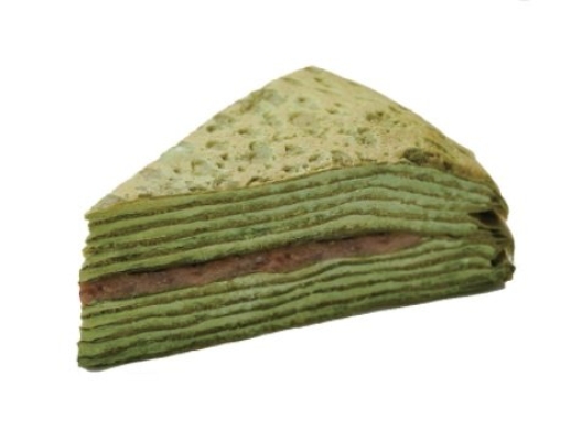 Hokkaido Mille Crepe Cake Matcha Greentea Flavor With Red Bean