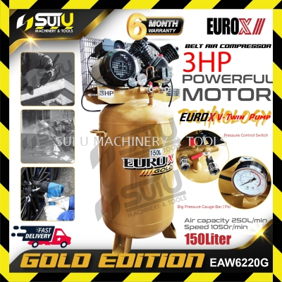 [COMPRESSPOR ONLY] EUROX GOLD EAW-6220 / EAW6220 / EAX6220 / EAW6220G 3HP 150L 8BAR Air Compressor