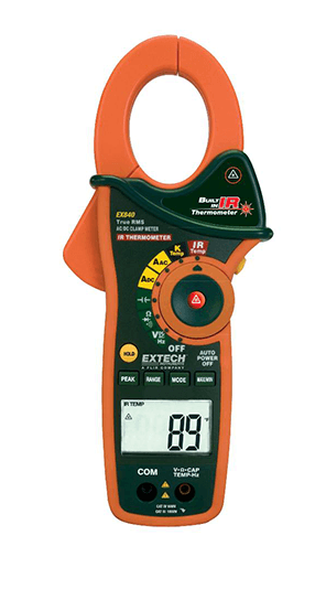 extech ex840 : 1000a ac/dc true rms clamp/dmm + ir thermometer