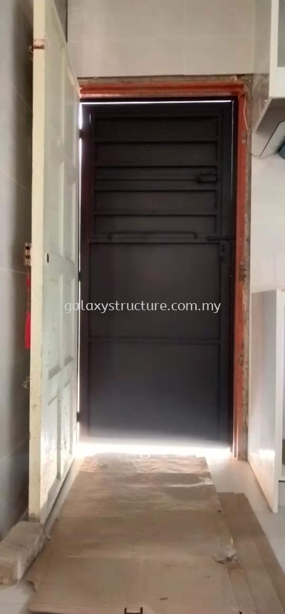 To fabrication,supply and install powder coated window grille and full plate door @ Jalan Belinjau 57,  Kepong Baru, 52100 Kuala Lumpur.