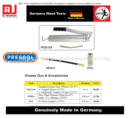 GERMANY HAND TOOLS GREASE GUN & ACCESSORIES 4 CLAWS COUPLER 12731 PCC (CL)