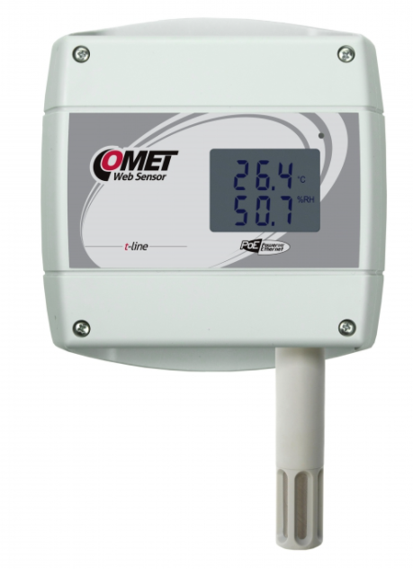 comet t3610 web sensor with poe-remote thermometer hygrometer with ethernet interface