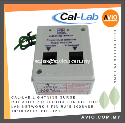 CAL-LAB Callab Cal Lab Lightning Surge Isolator Protector For POE UTP LAN Network 8 Pin RJ45 100Base 10/100MBPS POE-1236