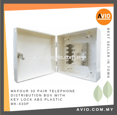 MKfour 30 Pair Telephone Distribution Box with Key Lock ABS Plastic MK-430P MK430