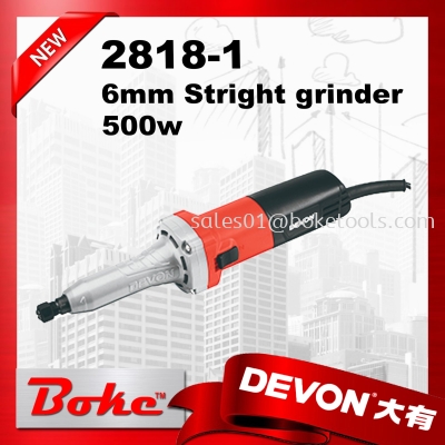 DEVON 2818-1 Straight Grinder 6mm (Side Switch)