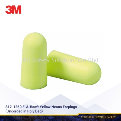 3M E-A-Rsoft Yellow Neons Corded Earplugs
