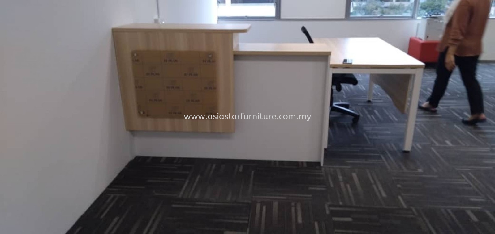 DELIVERY & INSTALLATION OFFICE RECEPTION COUNTER TABLE B-SET 1800 OFFICE FURNITURE ZON PERINDSTRIAN PJCT, PETALING JAYA
