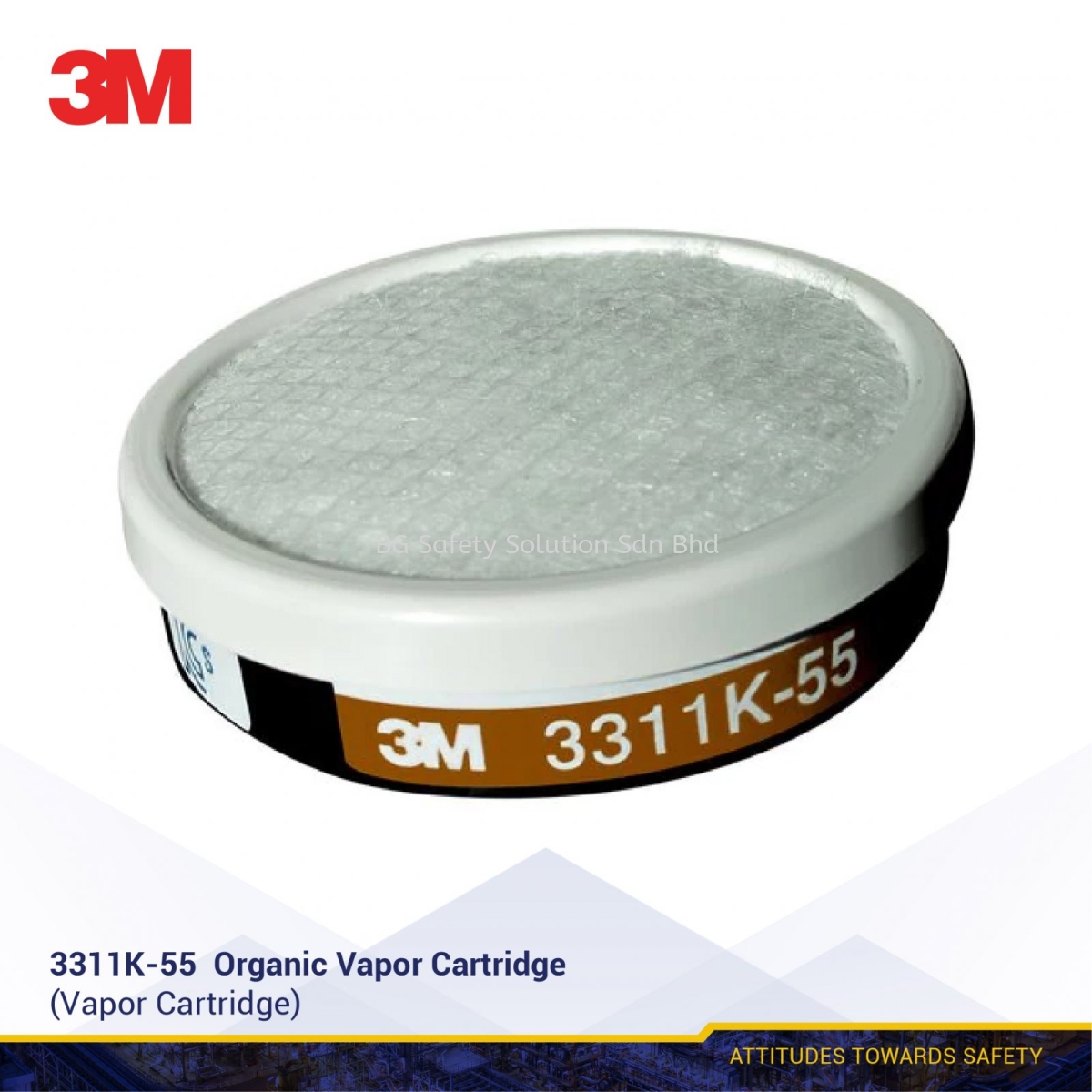 3M 3311K 55 Organic Vapor Cartridge With Pre filter 3M Respirator 3m-3311k-55-organic-vapor-cartridge-with-pre-filter-3m-respirator