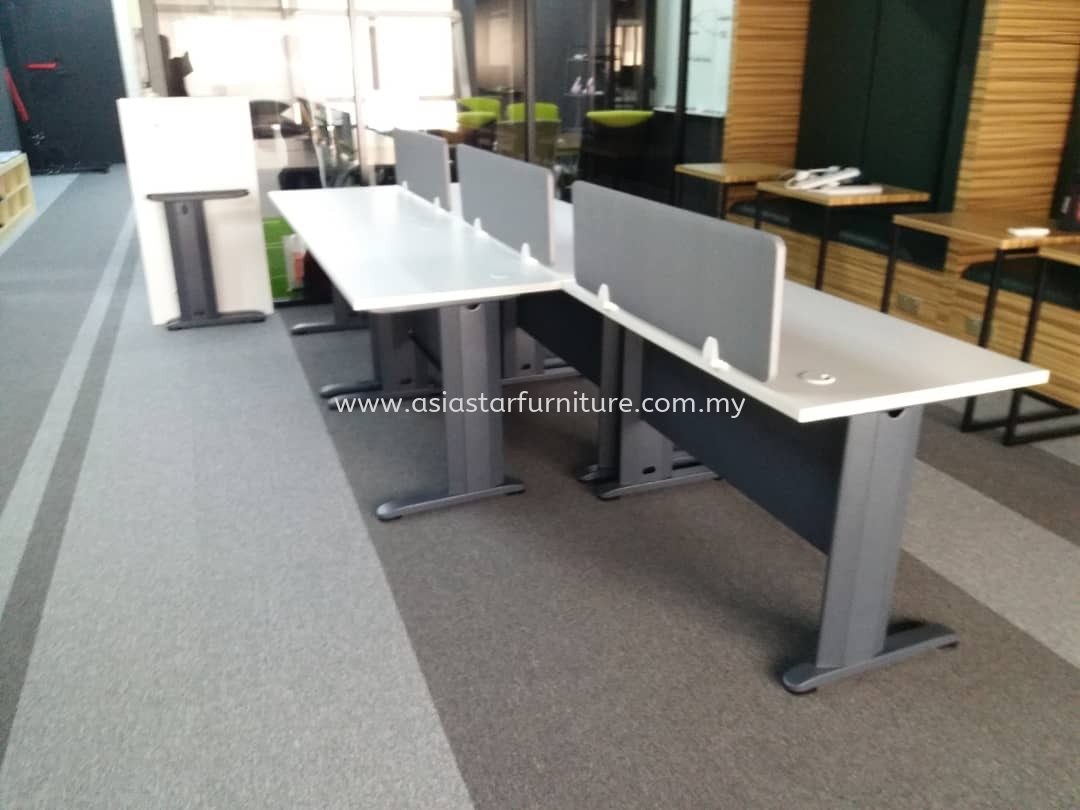 DELIVERY & INSTALLATION WRITING OFFICE TABLE METAL J LEG WITH DESKING PANEL OFFICE FURNITURE MEGAN AVENUE, KUALA LUMPUR