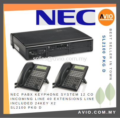 NEC PABX Keyphone System 12 CO Incoming Line 40 Extensions Line Include 24Key x2 SL2100 PKG D