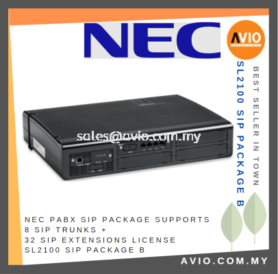 NEC PABX SIP Keyphone Package Set Supports 8 SIP Trunks + 32 SIP Extension License SL2100 SIP Package B