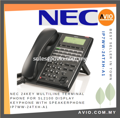 NEC 24 Key Multiline Phone Terminal for SL2100 Display Keyphone with Speakerphone & Shortcut Key IP7WW-24TXH-A1