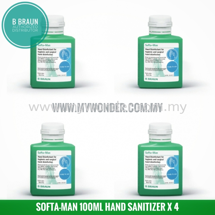 BBraun Softa-Man Hygienic and Surgical Hand Disinfectant 100ml x 4