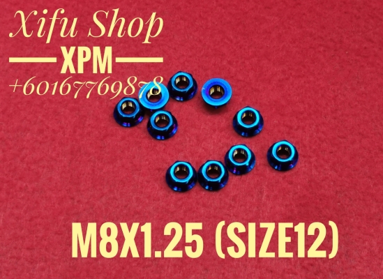 STAINLESS STEEL TITANIUM COLOR NUT M8X1.25 SIZE12 (1PACK 10PCS) 