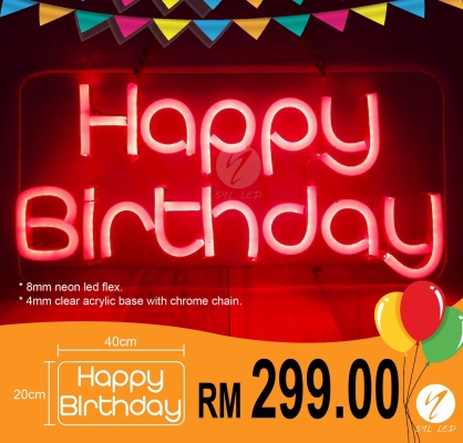 Birthday party neon led sign