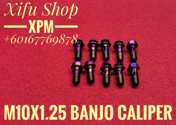 STAINLESS STEEL TITANIUM COLOR BANJO CALIPER M8X1.25 (1PACK10PCS) 