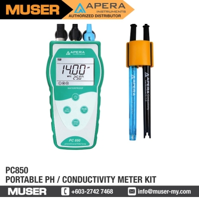 PC850 Portable pH/Conductivity Meter Kit | Apera by Muser