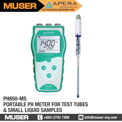 PH850-MS Portable pH Meter for Test Tubes & Small Liquid Samples | Apera by Muser