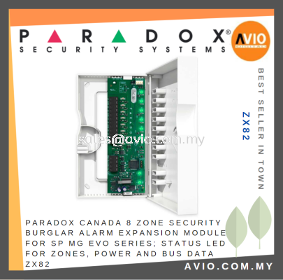 Paradox Canada 8 Zone Security Burglar Alarm Expansion Module for SP MG EVO Series; Status LED ZX82