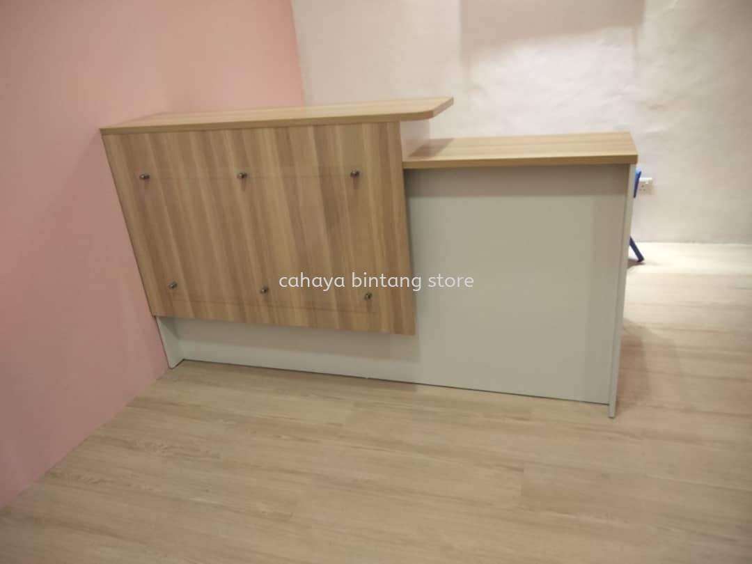 FREE DELIVERY & INSTALLATION B-SCT 1500 (L) RECEPTION COUNTER OFFICE TABLE OFFICE FURNITURE | TAMAN PUCHONG INDAH | PUCHONG | SELANGOR
