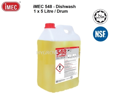 IMEC 548 Dishwash for Kitchen Utensils, Halal, 1 x 5Litre/Drum