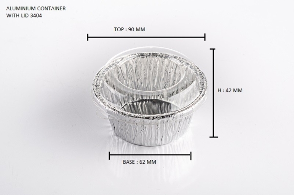 3404-P STAR PRODUCTS ALUMINIUM CONTAINER WITH LID 