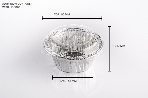 3403-P STAR PRODUCTS ALUMINIUM CONTAINER WITH LID 