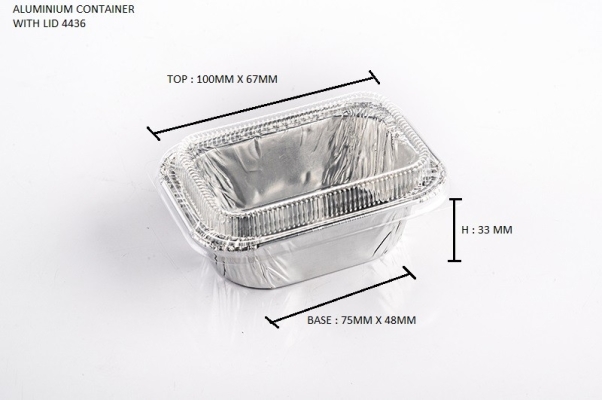 4436-P STAR PRODUCTS ALUMINIUM CONTAINER WITH LID 