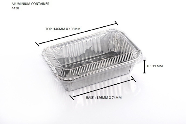 4438-P STAR PRODUCTS ALUMINIUM CONTAINER WITH LID 